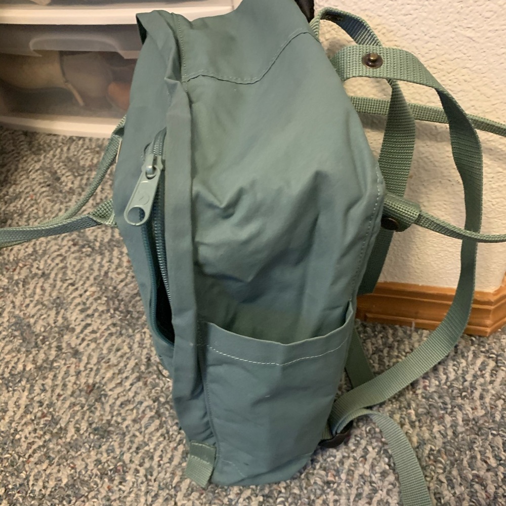 Fjallraven Kanken Mini Backpack in Forest Green with Red Logo - Picture 3 of 5